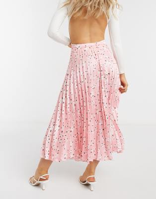 pink midi skirt asos