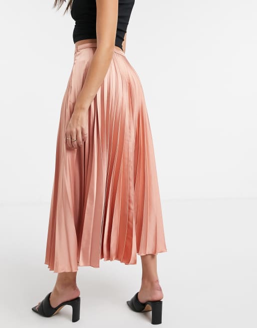 Pink pleated skirt outlet asos