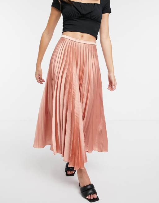 Pink pleated skirt outlet asos