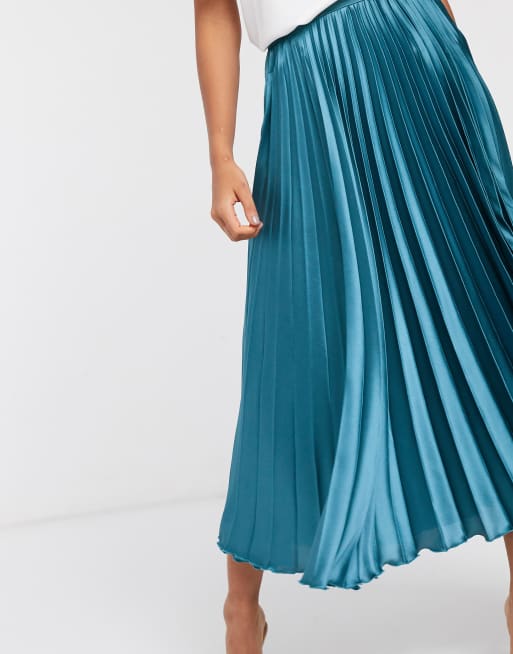 Asos blue shop pleated skirt