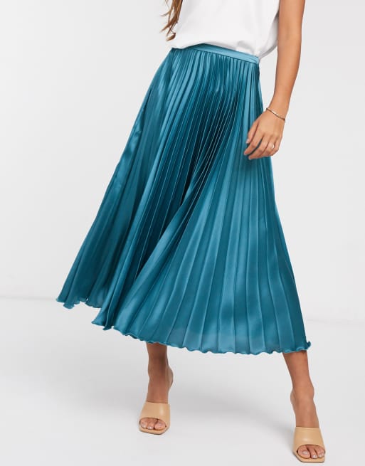 Teal green 2025 pleated skirt