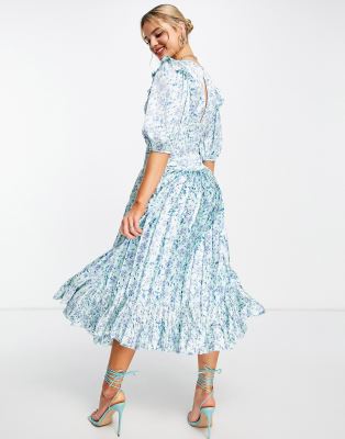 pleated tea dress