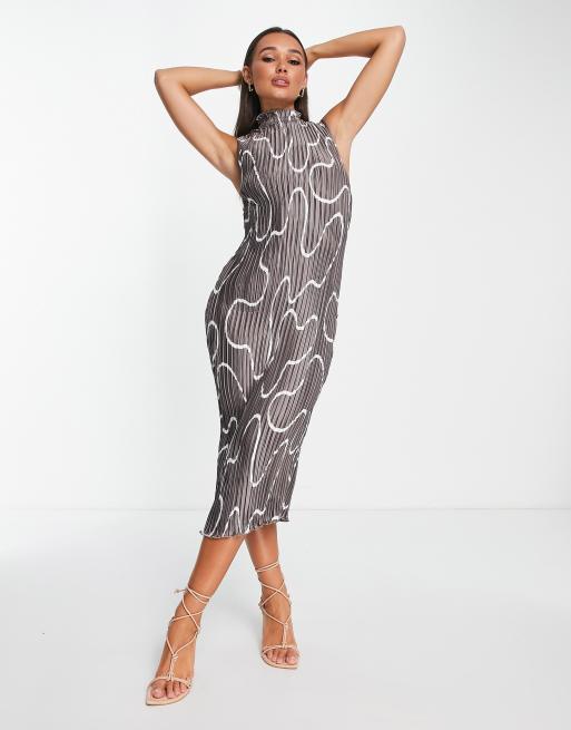 blue dress for baby girl Y.A.S Olinda High Neck Plisse Maxi Dress, Surf the Web