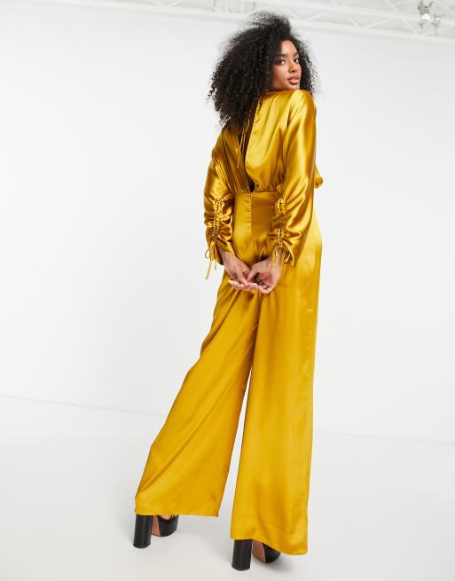 Plunge kimono deals sleeve jumpsuit