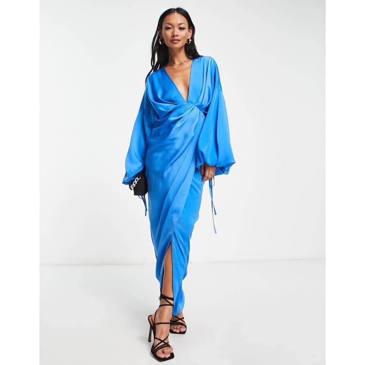 Asos blue cheap satin dress