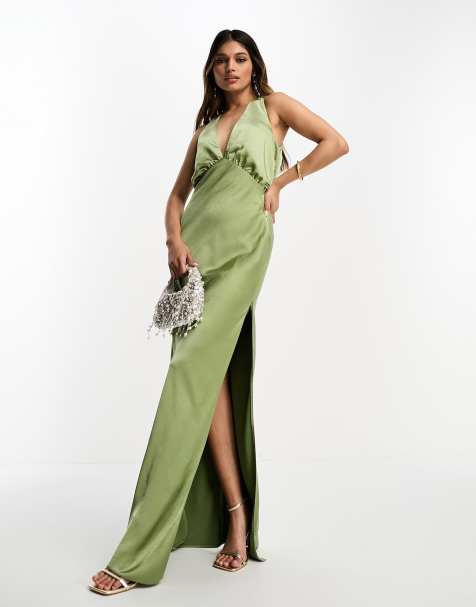 Chi chi london scallop plunge shop maxi prom dress with gold embroidery