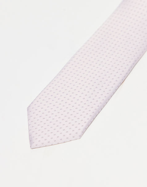 ASOS DESIGN satin polka dot tie in pink - view 2