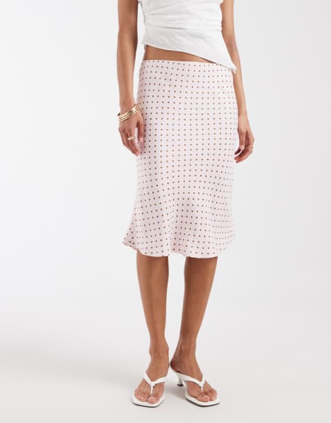 ASOS DESIGN satin scoop halter top in pink polka dot co ord - MULTI - view 1