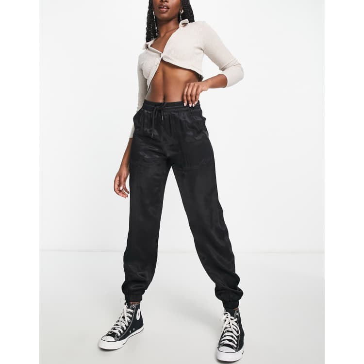 Satin store joggers women