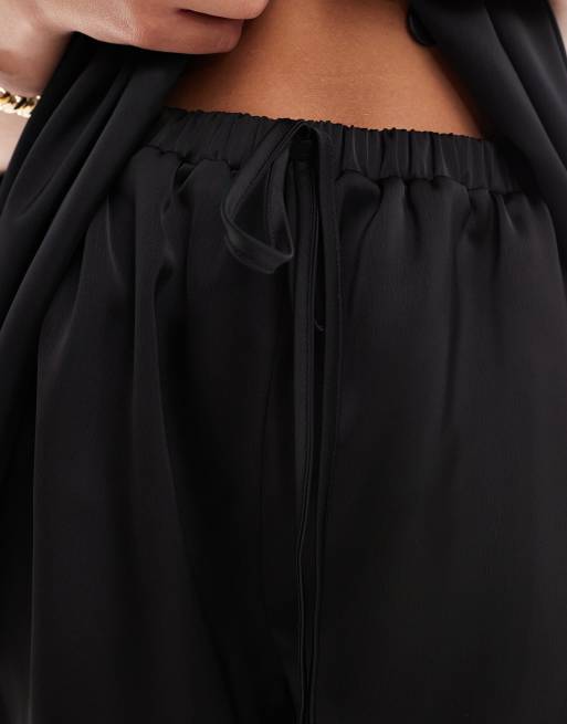 ASOS DESIGN satin short in black - part of a set
