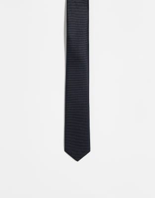 Asos Design Satin Skinny Tie In Black