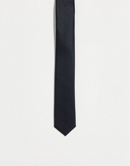  ASOS DESIGN satin skinny tie in black