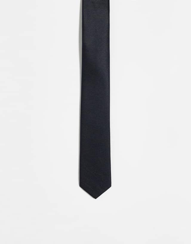 ASOS DESIGN satin skinny tie in black