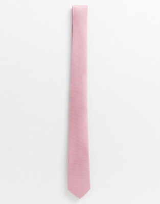 ASOS DESIGN - Smalle satijnen stropdas in roze Roze
