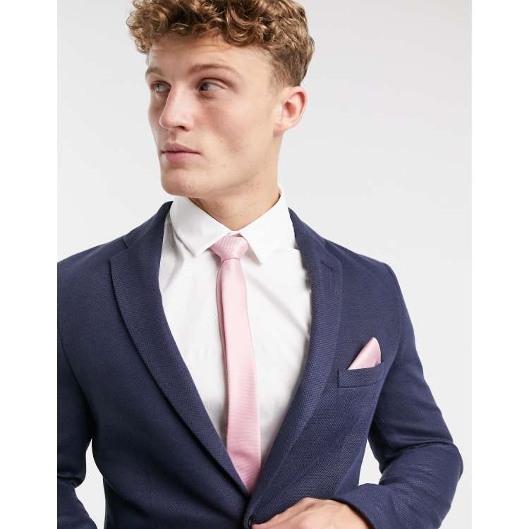 Hot Pink Tie Navy Blue And Pink Prom Suit X-Small Mens Paisley