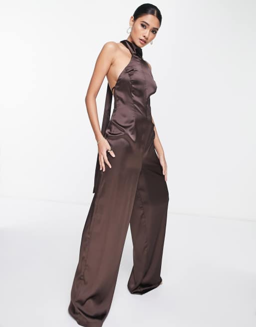 Asos satin hot sale jumpsuit