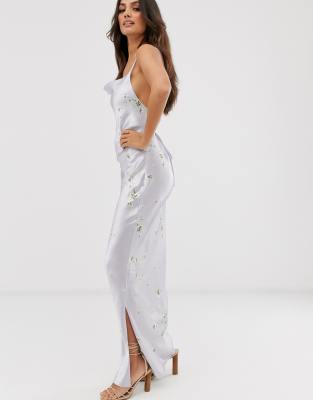 floral maxi slip dress