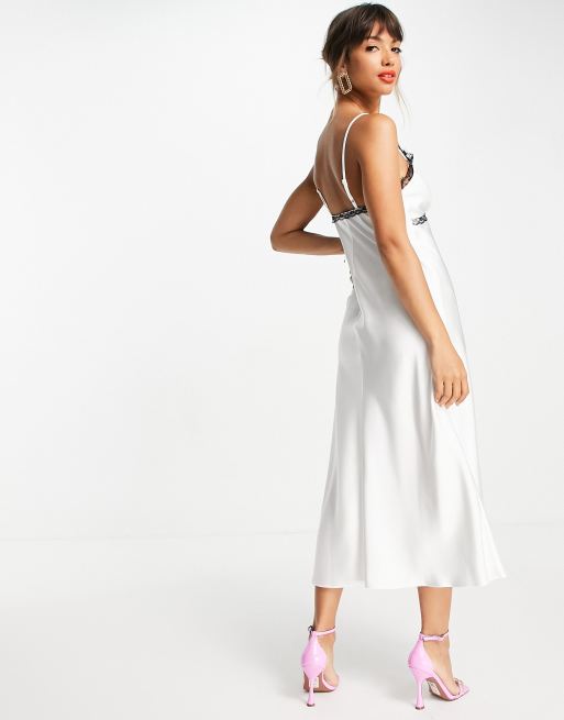 Asos white shop slip dress