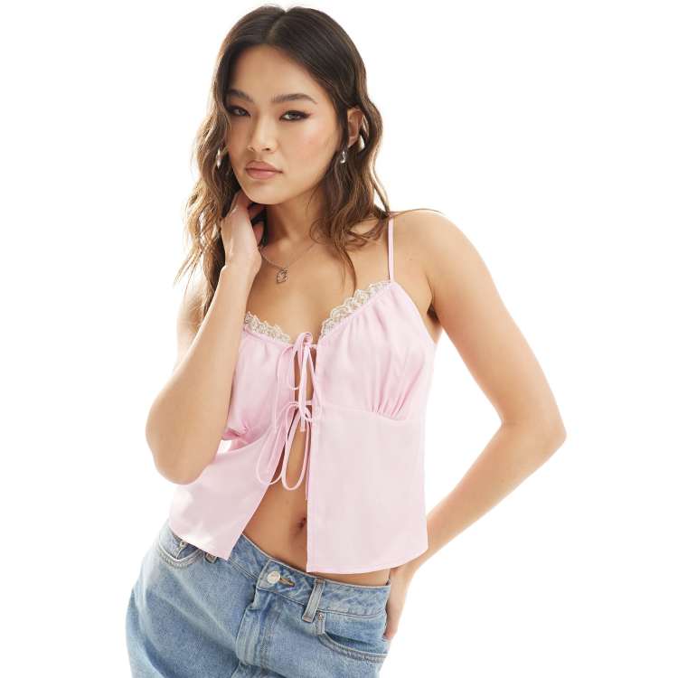 トップス FETICO Satin & Mesh Combined Cami Top FETICO / SATIN & MESH COMBINED CAMI TOP | JURK