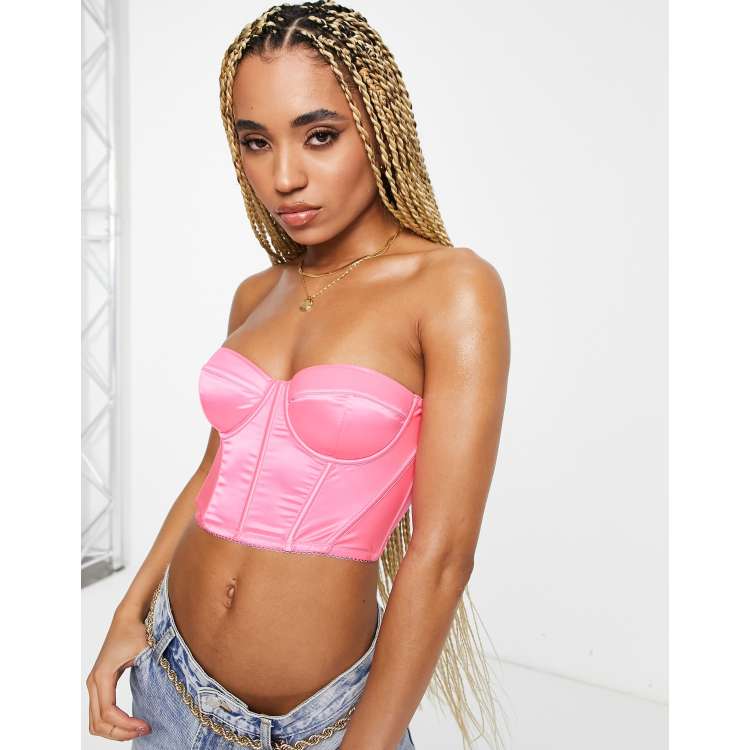 LONG PADDED TUBE TOP (HOT PINK)