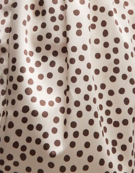ASOS DESIGN satin structured mini skirt in polka dot, 5 of 5