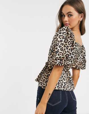 leopard print blouse asos