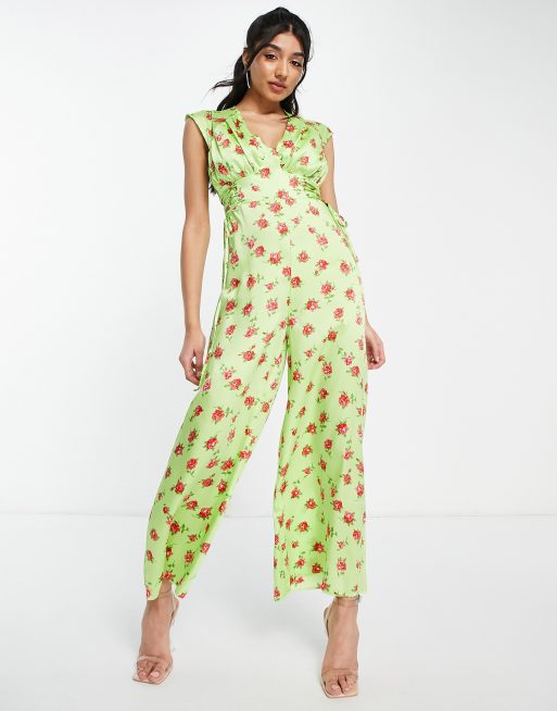 Green flower hot sale jumpsuit