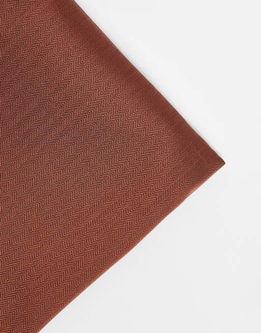ASOS DESIGN satin tie and pocket square in brown, 2 of 3