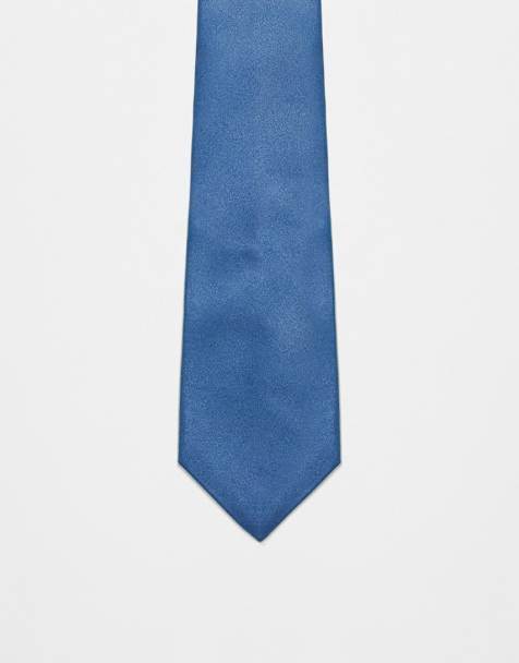 ASOS DESIGN satin tie in blue - view 1