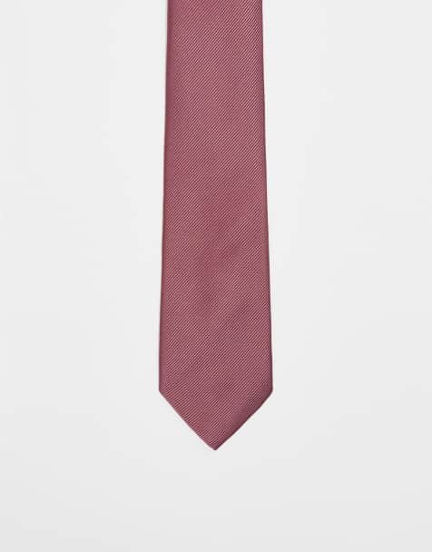 ASOS DESIGN satin tie in rose pink - view 1