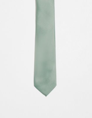 satin tie in sage green