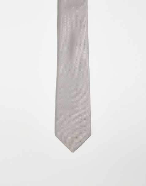 ASOS DESIGN satin tie in stone - view 1