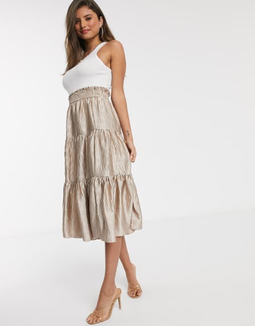 Asos tiered hotsell midi skirt