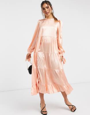 coral dress with sleeves