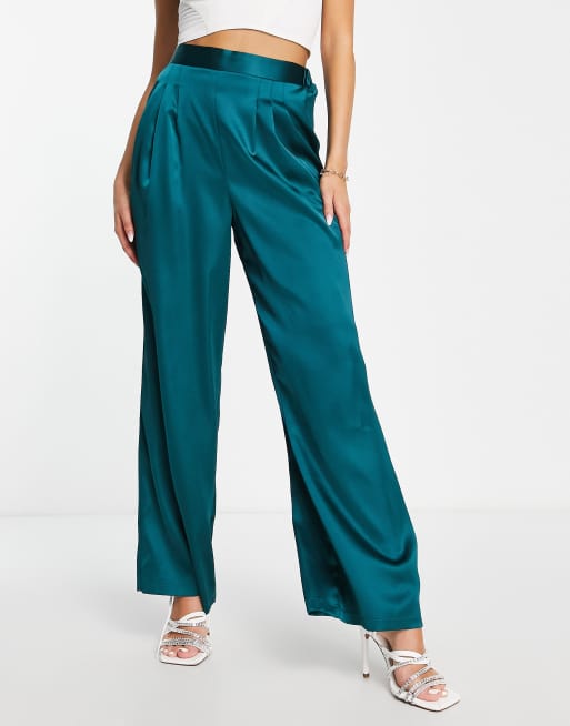 Emerald green sale silk pants