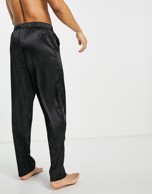 ASOS DESIGN satin trousers in black