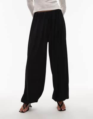Asos Design Satin Twill Balloon Pants In Black