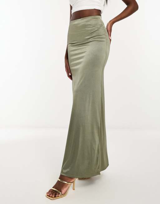 Satin maxi skirt clearance asos