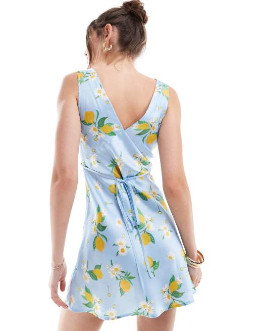 Asos lemon print dress best sale