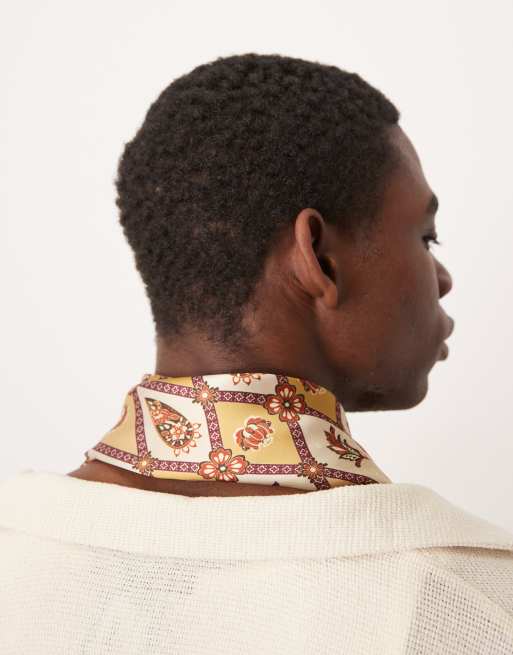 ASOS DESIGN satin vintage inspired patterned neck tie in multi