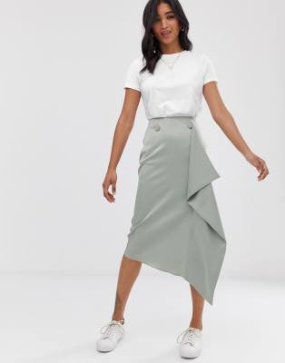 satin wrap midi