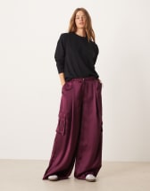 Miss Selfridge bow back sweatshirt in plum