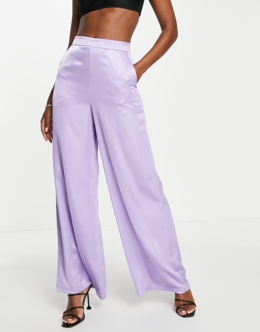 Ivory Lilac Printed Wide Leg Pants X38279, LASCANA