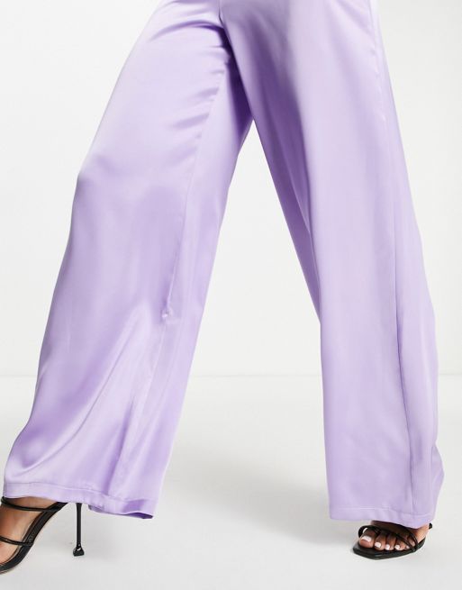 PURPLE GREEN OMBRE SATIN WIDE LEG TROUSER – Arelia's Dream