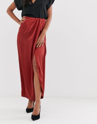 satin maxi skirt asos