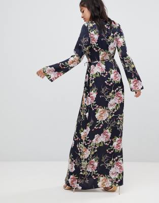 asos floral wrap dress