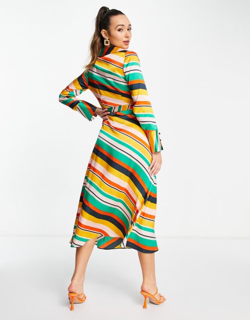 Asos striped midi dress sale