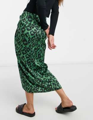 green tiger print skirt