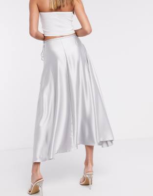 asos silk midi skirt