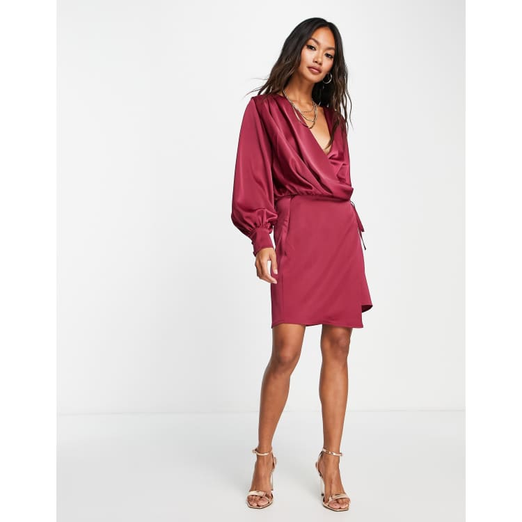 Reiss renae store satin wrap dress